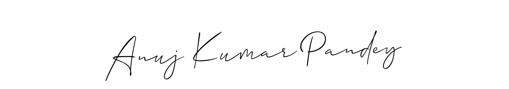 How to make Anuj Kumar Pandey name signature. Use Allison_Script style for creating short signs online. This is the latest handwritten sign. Anuj Kumar Pandey signature style 2 images and pictures png