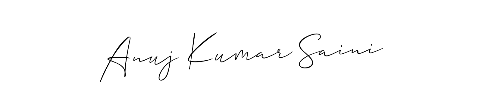 How to make Anuj Kumar Saini name signature. Use Allison_Script style for creating short signs online. This is the latest handwritten sign. Anuj Kumar Saini signature style 2 images and pictures png