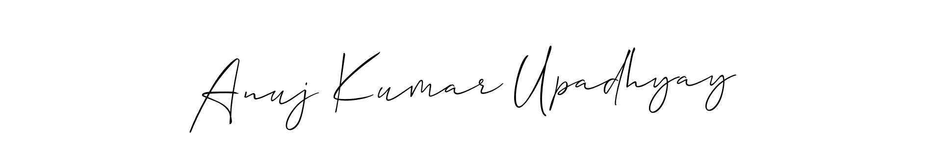 if you are searching for the best signature style for your name Anuj Kumar Upadhyay. so please give up your signature search. here we have designed multiple signature styles  using Allison_Script. Anuj Kumar Upadhyay signature style 2 images and pictures png