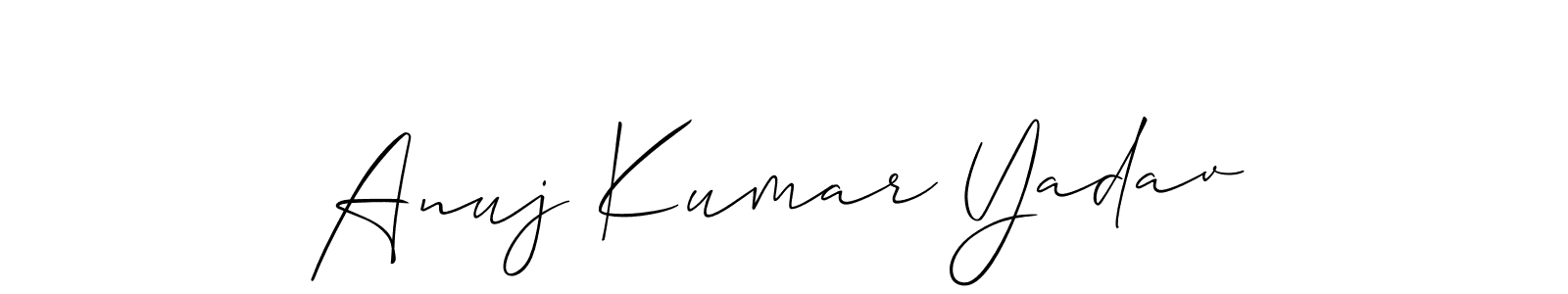 Also You can easily find your signature by using the search form. We will create Anuj Kumar Yadav name handwritten signature images for you free of cost using Allison_Script sign style. Anuj Kumar Yadav signature style 2 images and pictures png