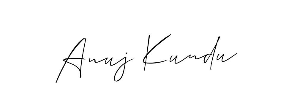 It looks lik you need a new signature style for name Anuj Kundu. Design unique handwritten (Allison_Script) signature with our free signature maker in just a few clicks. Anuj Kundu signature style 2 images and pictures png