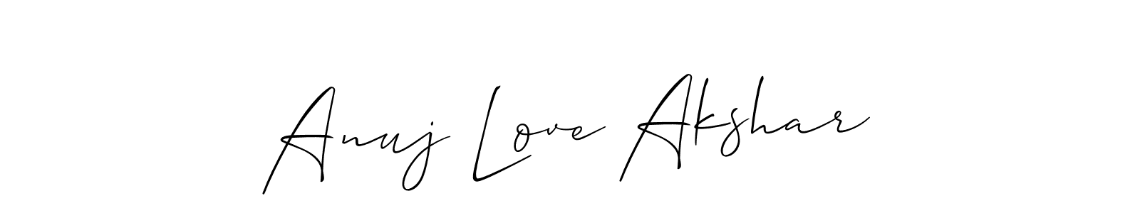 How to make Anuj Love Akshar signature? Allison_Script is a professional autograph style. Create handwritten signature for Anuj Love Akshar name. Anuj Love Akshar signature style 2 images and pictures png