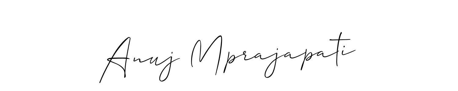 Design your own signature with our free online signature maker. With this signature software, you can create a handwritten (Allison_Script) signature for name Anuj Mprajapati. Anuj Mprajapati signature style 2 images and pictures png