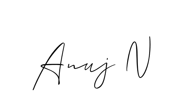 How to make Anuj N name signature. Use Allison_Script style for creating short signs online. This is the latest handwritten sign. Anuj N signature style 2 images and pictures png