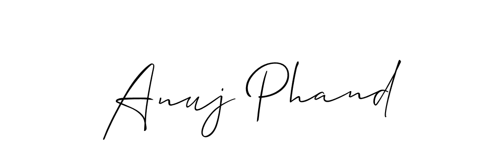 Similarly Allison_Script is the best handwritten signature design. Signature creator online .You can use it as an online autograph creator for name Anuj Phand. Anuj Phand signature style 2 images and pictures png