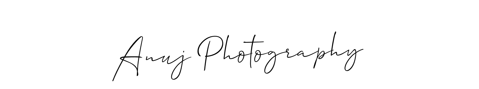 Anuj Photography stylish signature style. Best Handwritten Sign (Allison_Script) for my name. Handwritten Signature Collection Ideas for my name Anuj Photography. Anuj Photography signature style 2 images and pictures png