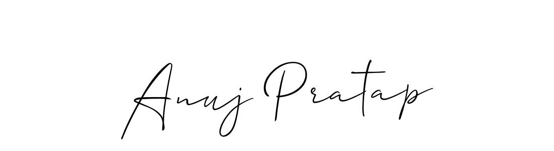 Allison_Script is a professional signature style that is perfect for those who want to add a touch of class to their signature. It is also a great choice for those who want to make their signature more unique. Get Anuj Pratap name to fancy signature for free. Anuj Pratap signature style 2 images and pictures png
