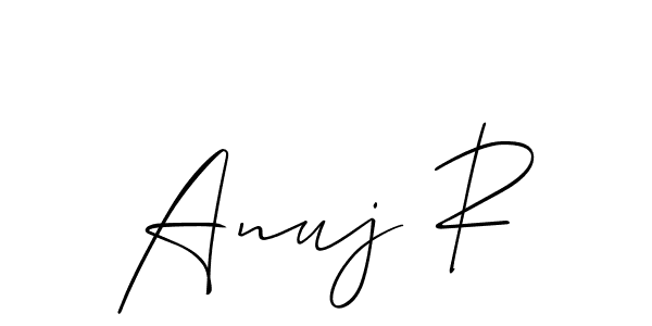 How to make Anuj R signature? Allison_Script is a professional autograph style. Create handwritten signature for Anuj R name. Anuj R signature style 2 images and pictures png