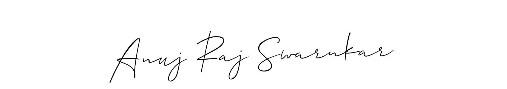 Design your own signature with our free online signature maker. With this signature software, you can create a handwritten (Allison_Script) signature for name Anuj Raj Swarnkar. Anuj Raj Swarnkar signature style 2 images and pictures png