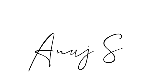 Design your own signature with our free online signature maker. With this signature software, you can create a handwritten (Allison_Script) signature for name Anuj S. Anuj S signature style 2 images and pictures png