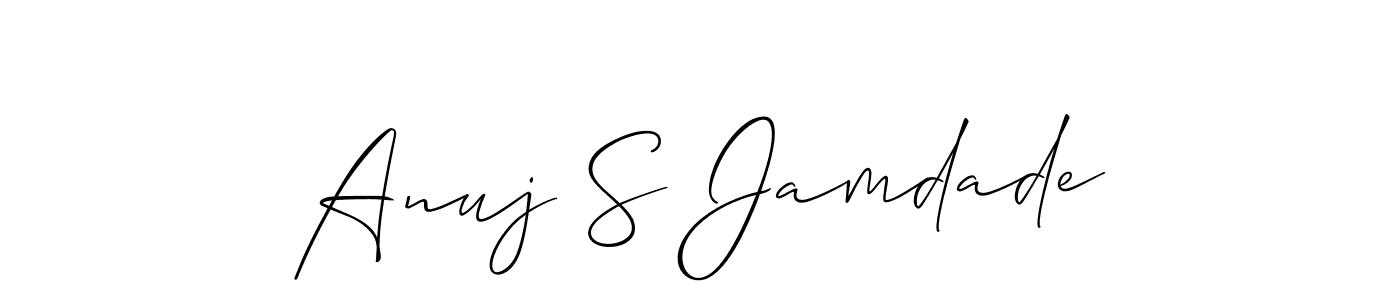 How to Draw Anuj S Jamdade signature style? Allison_Script is a latest design signature styles for name Anuj S Jamdade. Anuj S Jamdade signature style 2 images and pictures png