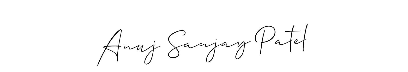 Use a signature maker to create a handwritten signature online. With this signature software, you can design (Allison_Script) your own signature for name Anuj Sanjay Patel. Anuj Sanjay Patel signature style 2 images and pictures png