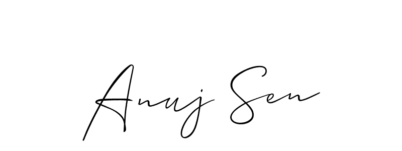 Use a signature maker to create a handwritten signature online. With this signature software, you can design (Allison_Script) your own signature for name Anuj Sen. Anuj Sen signature style 2 images and pictures png