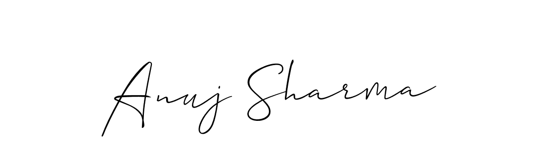 How to make Anuj Sharma name signature. Use Allison_Script style for creating short signs online. This is the latest handwritten sign. Anuj Sharma signature style 2 images and pictures png