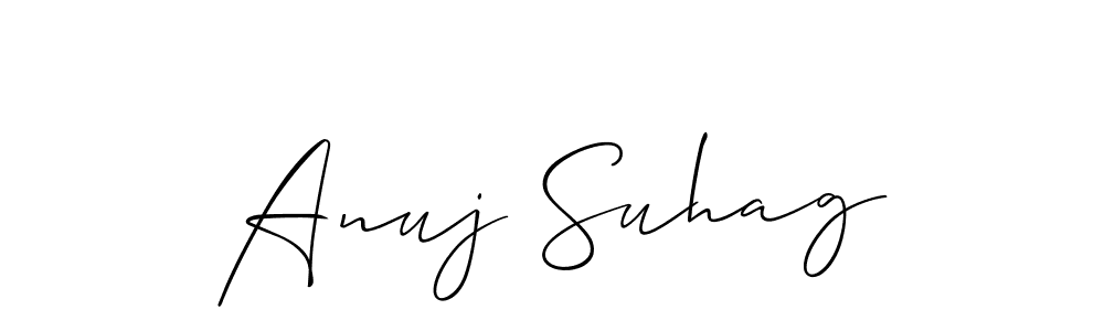 How to make Anuj Suhag signature? Allison_Script is a professional autograph style. Create handwritten signature for Anuj Suhag name. Anuj Suhag signature style 2 images and pictures png