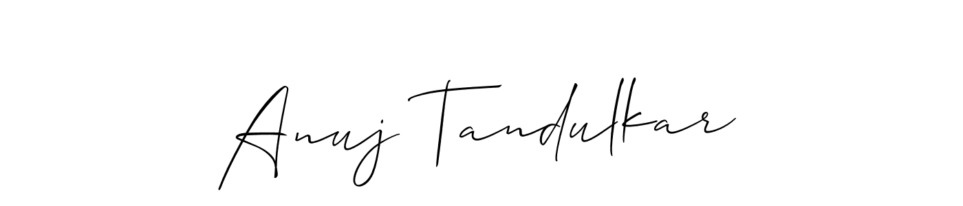 Use a signature maker to create a handwritten signature online. With this signature software, you can design (Allison_Script) your own signature for name Anuj Tandulkar. Anuj Tandulkar signature style 2 images and pictures png