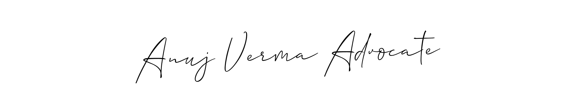 This is the best signature style for the Anuj Verma Advocate name. Also you like these signature font (Allison_Script). Mix name signature. Anuj Verma Advocate signature style 2 images and pictures png