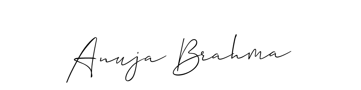 How to make Anuja Brahma signature? Allison_Script is a professional autograph style. Create handwritten signature for Anuja Brahma name. Anuja Brahma signature style 2 images and pictures png