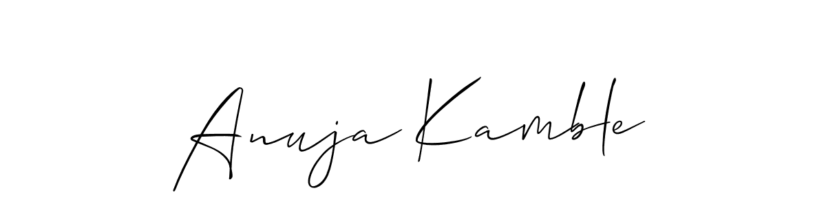 Design your own signature with our free online signature maker. With this signature software, you can create a handwritten (Allison_Script) signature for name Anuja Kamble. Anuja Kamble signature style 2 images and pictures png