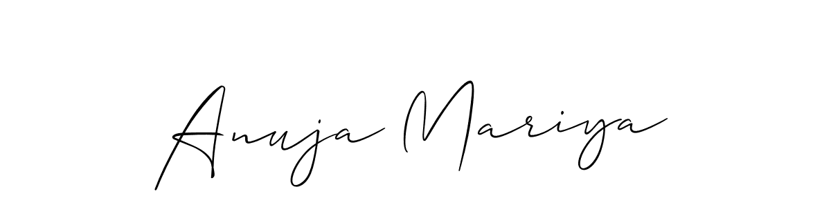 if you are searching for the best signature style for your name Anuja Mariya. so please give up your signature search. here we have designed multiple signature styles  using Allison_Script. Anuja Mariya signature style 2 images and pictures png