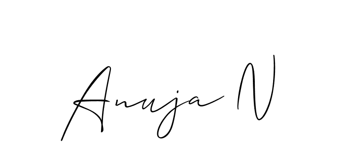 if you are searching for the best signature style for your name Anuja N. so please give up your signature search. here we have designed multiple signature styles  using Allison_Script. Anuja N signature style 2 images and pictures png