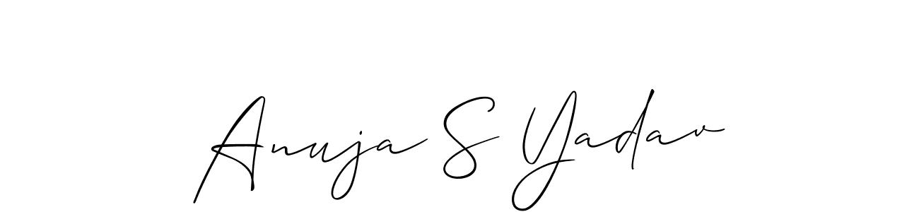 You should practise on your own different ways (Allison_Script) to write your name (Anuja S Yadav) in signature. don't let someone else do it for you. Anuja S Yadav signature style 2 images and pictures png