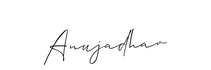 You should practise on your own different ways (Allison_Script) to write your name (Anujadhav) in signature. don't let someone else do it for you. Anujadhav signature style 2 images and pictures png