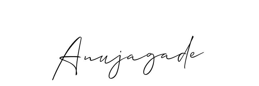 if you are searching for the best signature style for your name Anujagade. so please give up your signature search. here we have designed multiple signature styles  using Allison_Script. Anujagade signature style 2 images and pictures png