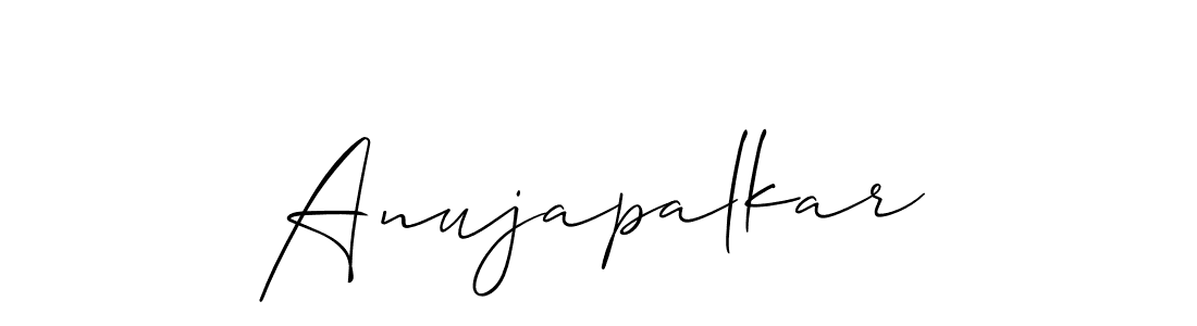 Create a beautiful signature design for name Anujapalkar. With this signature (Allison_Script) fonts, you can make a handwritten signature for free. Anujapalkar signature style 2 images and pictures png