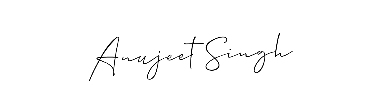 How to make Anujeet Singh name signature. Use Allison_Script style for creating short signs online. This is the latest handwritten sign. Anujeet Singh signature style 2 images and pictures png