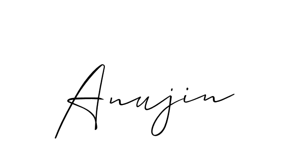 Create a beautiful signature design for name Anujin. With this signature (Allison_Script) fonts, you can make a handwritten signature for free. Anujin signature style 2 images and pictures png