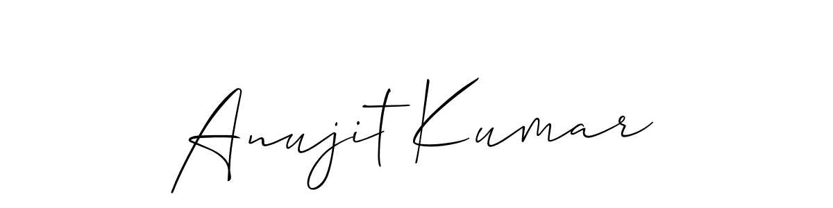 The best way (Allison_Script) to make a short signature is to pick only two or three words in your name. The name Anujit Kumar include a total of six letters. For converting this name. Anujit Kumar signature style 2 images and pictures png