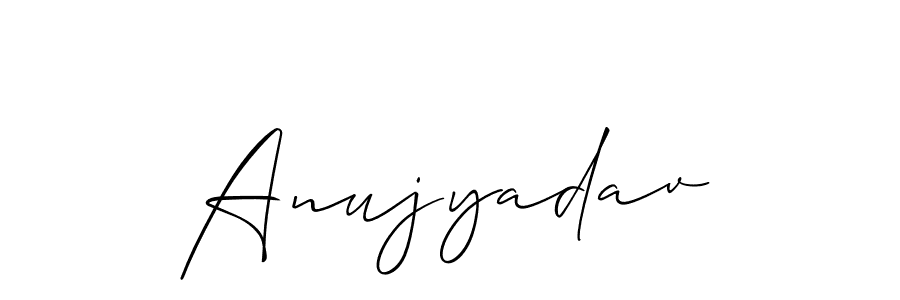 The best way (Allison_Script) to make a short signature is to pick only two or three words in your name. The name Anujyadav include a total of six letters. For converting this name. Anujyadav signature style 2 images and pictures png