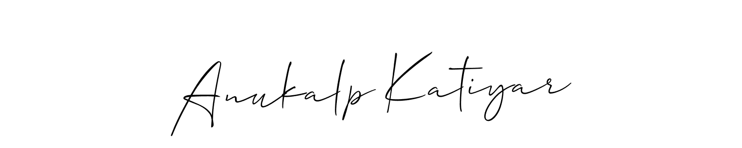 Create a beautiful signature design for name Anukalp Katiyar. With this signature (Allison_Script) fonts, you can make a handwritten signature for free. Anukalp Katiyar signature style 2 images and pictures png