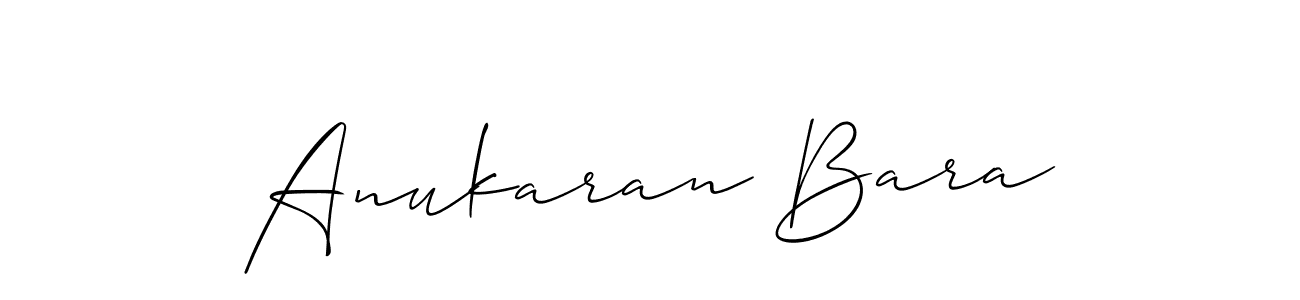 Allison_Script is a professional signature style that is perfect for those who want to add a touch of class to their signature. It is also a great choice for those who want to make their signature more unique. Get Anukaran Bara name to fancy signature for free. Anukaran Bara signature style 2 images and pictures png