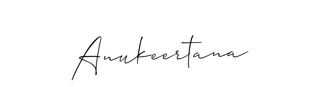 The best way (Allison_Script) to make a short signature is to pick only two or three words in your name. The name Anukeertana include a total of six letters. For converting this name. Anukeertana signature style 2 images and pictures png