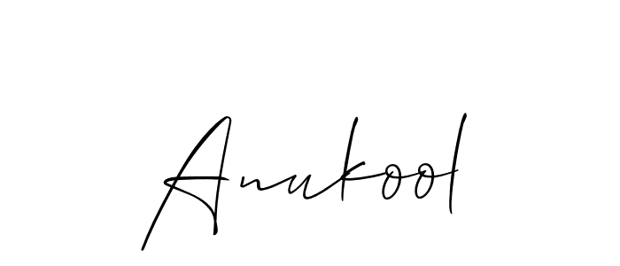 Use a signature maker to create a handwritten signature online. With this signature software, you can design (Allison_Script) your own signature for name Anukool. Anukool signature style 2 images and pictures png