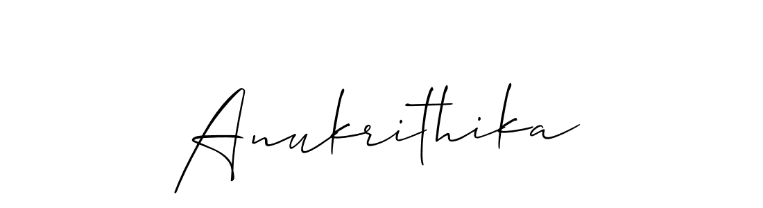 The best way (Allison_Script) to make a short signature is to pick only two or three words in your name. The name Anukrithika include a total of six letters. For converting this name. Anukrithika signature style 2 images and pictures png