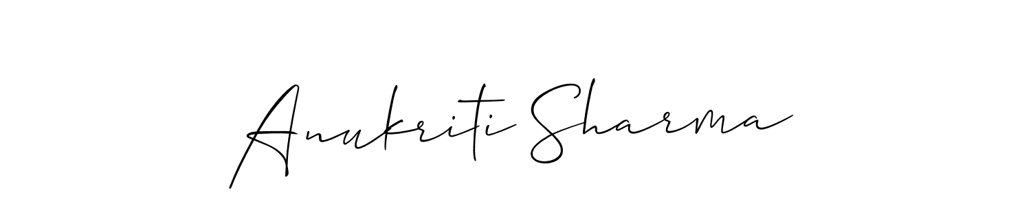 Use a signature maker to create a handwritten signature online. With this signature software, you can design (Allison_Script) your own signature for name Anukriti Sharma. Anukriti Sharma signature style 2 images and pictures png