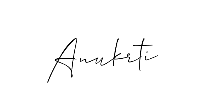 Use a signature maker to create a handwritten signature online. With this signature software, you can design (Allison_Script) your own signature for name Anukrti. Anukrti signature style 2 images and pictures png