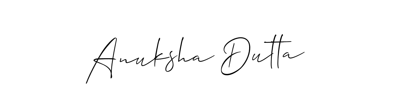 if you are searching for the best signature style for your name Anuksha Dutta. so please give up your signature search. here we have designed multiple signature styles  using Allison_Script. Anuksha Dutta signature style 2 images and pictures png