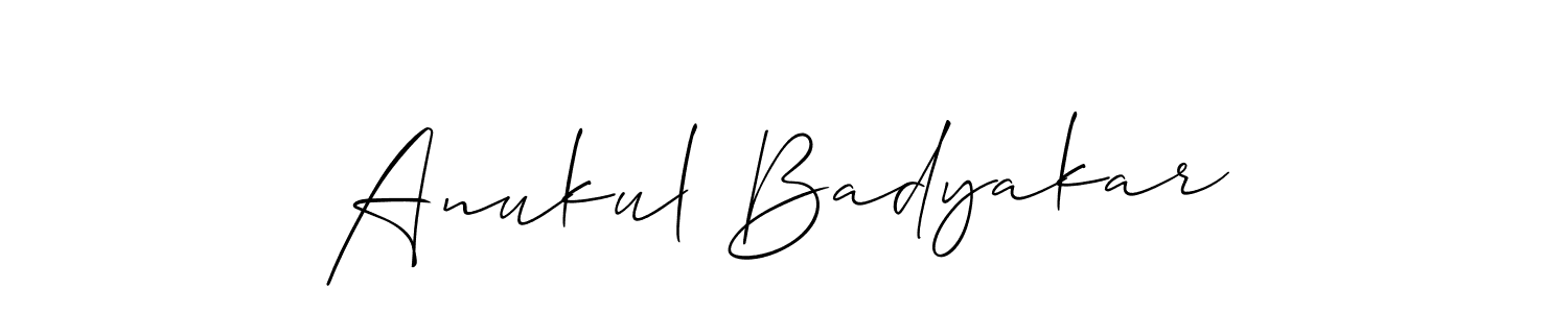 Design your own signature with our free online signature maker. With this signature software, you can create a handwritten (Allison_Script) signature for name Anukul Badyakar. Anukul Badyakar signature style 2 images and pictures png