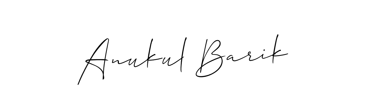 You should practise on your own different ways (Allison_Script) to write your name (Anukul Barik) in signature. don't let someone else do it for you. Anukul Barik signature style 2 images and pictures png