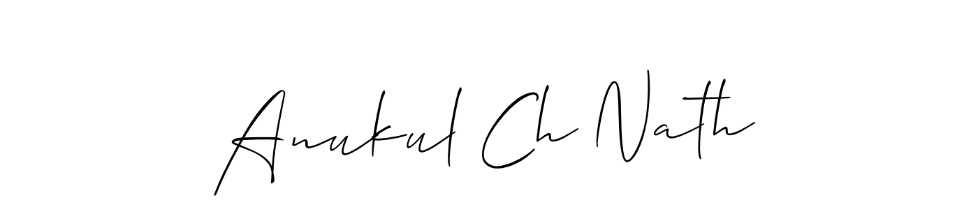 Allison_Script is a professional signature style that is perfect for those who want to add a touch of class to their signature. It is also a great choice for those who want to make their signature more unique. Get Anukul Ch Nath name to fancy signature for free. Anukul Ch Nath signature style 2 images and pictures png