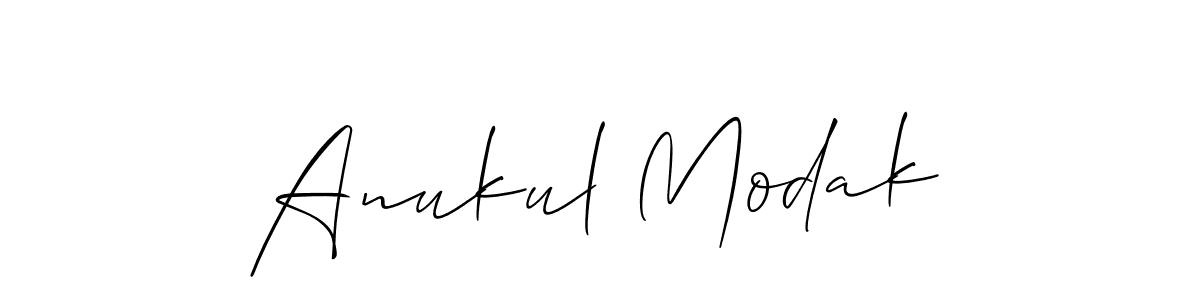How to make Anukul Modak signature? Allison_Script is a professional autograph style. Create handwritten signature for Anukul Modak name. Anukul Modak signature style 2 images and pictures png