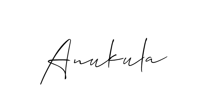 How to make Anukula signature? Allison_Script is a professional autograph style. Create handwritten signature for Anukula name. Anukula signature style 2 images and pictures png