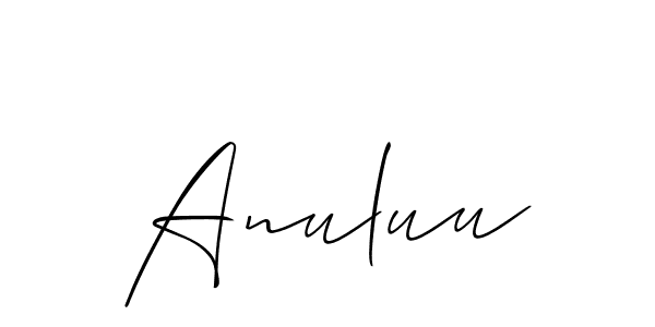 Similarly Allison_Script is the best handwritten signature design. Signature creator online .You can use it as an online autograph creator for name Anuluu. Anuluu signature style 2 images and pictures png