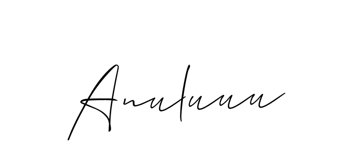 The best way (Allison_Script) to make a short signature is to pick only two or three words in your name. The name Anuluuu include a total of six letters. For converting this name. Anuluuu signature style 2 images and pictures png