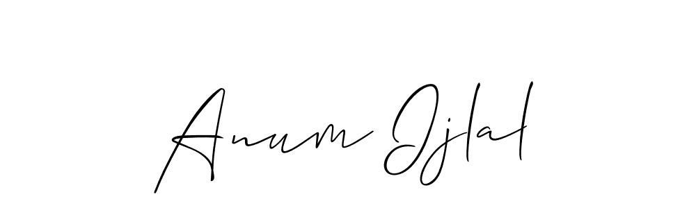if you are searching for the best signature style for your name Anum Ijlal. so please give up your signature search. here we have designed multiple signature styles  using Allison_Script. Anum Ijlal signature style 2 images and pictures png