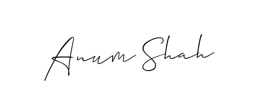 How to make Anum Shah name signature. Use Allison_Script style for creating short signs online. This is the latest handwritten sign. Anum Shah signature style 2 images and pictures png